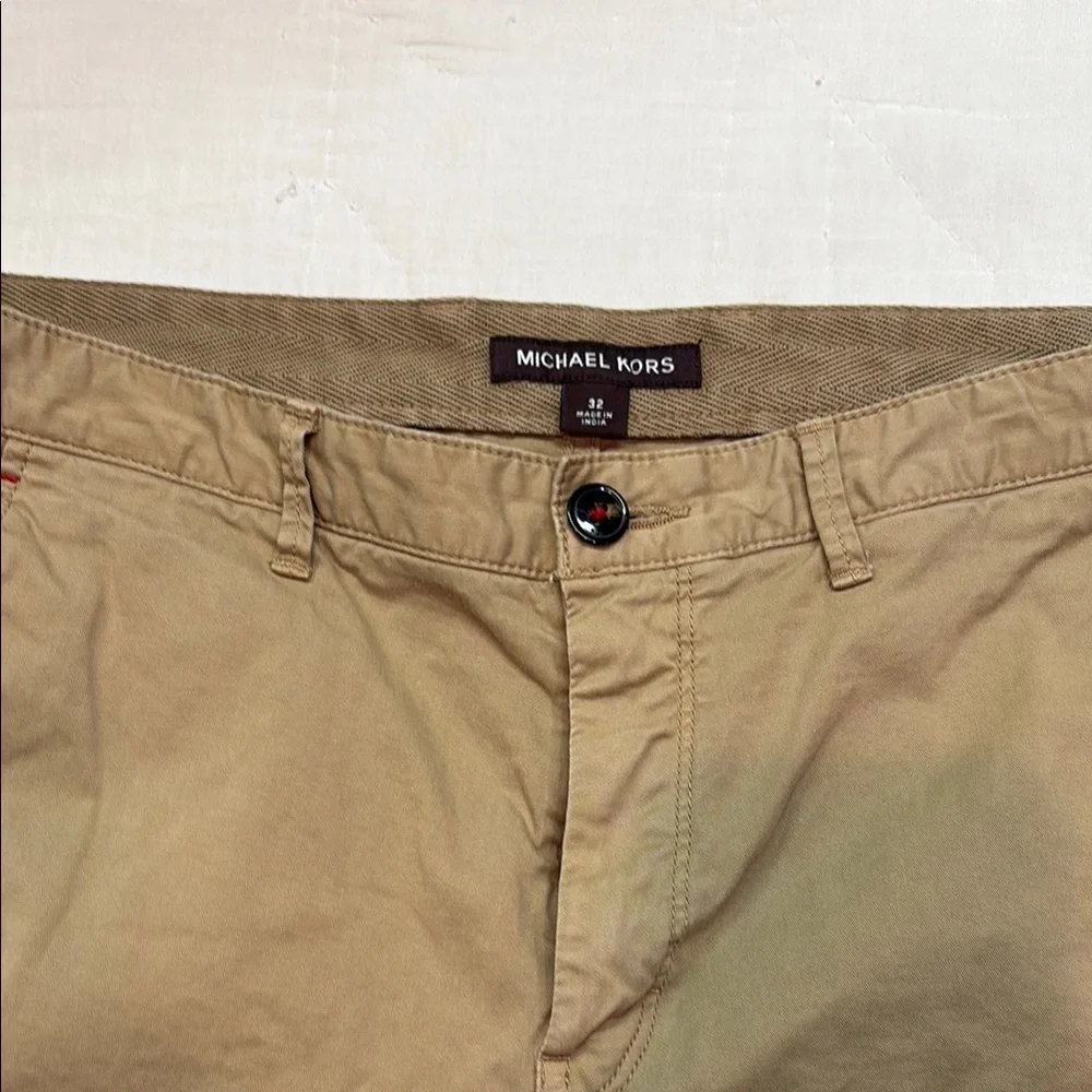 Michael Kors Men's Classic Fit‎ Chino Shorts Khaki Tan Stretch 8.5